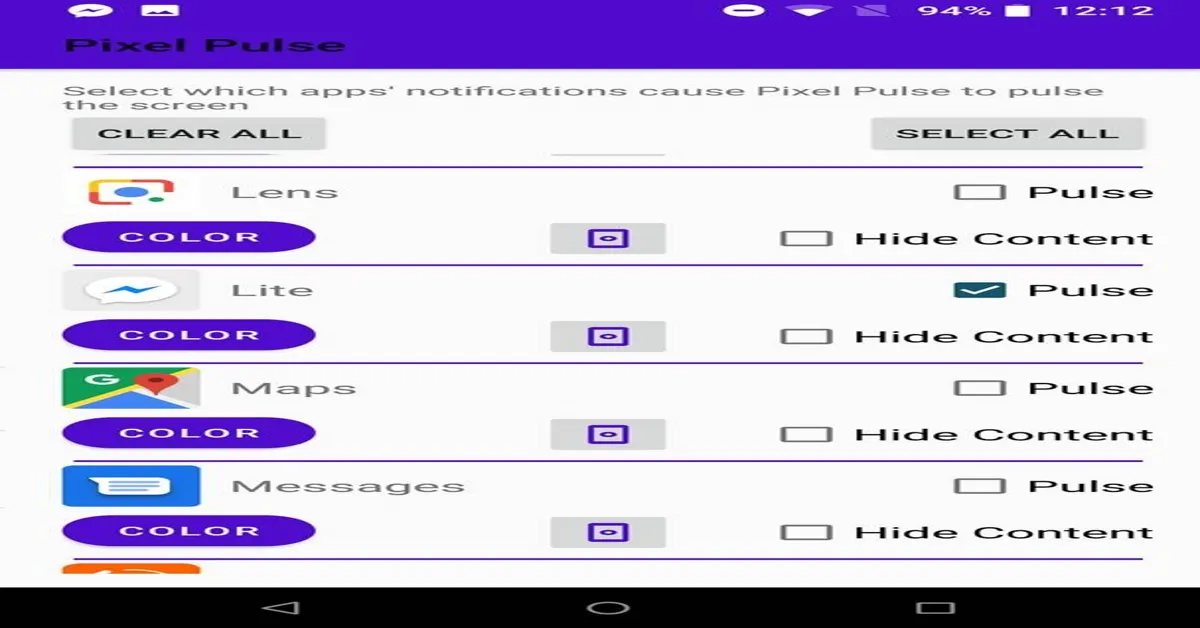 pulse notification color